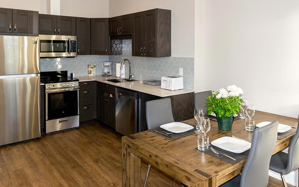 Eat in kitchen with wood table